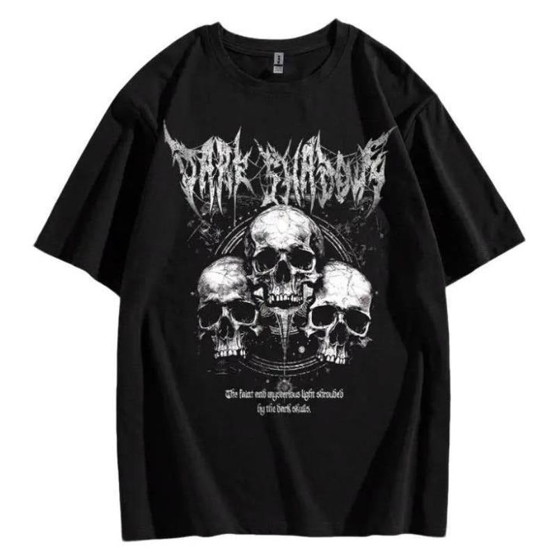 Vintage Y2K Affliction Grunge Punk Men Gothic Unisex T Shirt - Slogan & Skull Print Tee Shirt School Top Menswear Streetwear Crewneck Shortsleeve