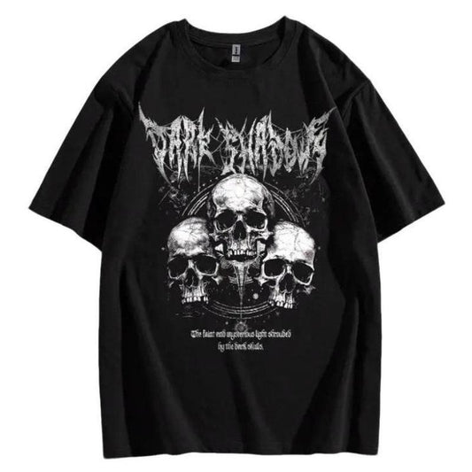 Vintage Y2K Affliction Grunge Punk Men Gothic Unisex T Shirt - Slogan & Skull Print Tee Shirt School Top Menswear Streetwear Crewneck Shortsleeve