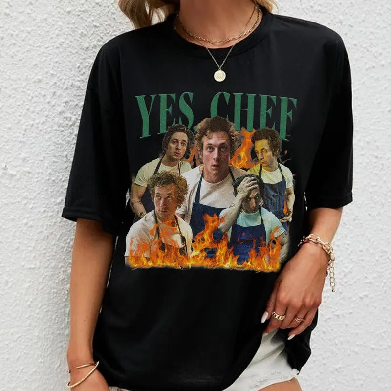 Vintage Yes Chef Shirt Retro Yes Chef Jeremy Allen White Shirt, Vintage Jeremy Allen White The Bear Cotton Fabric Hoodie,...