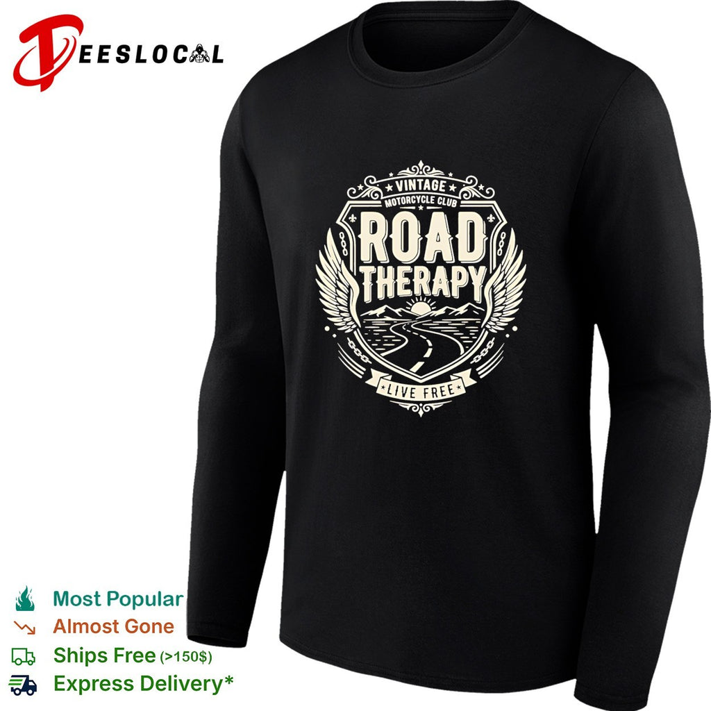 Vintage motorcycle club road therapy live free vintage shirt