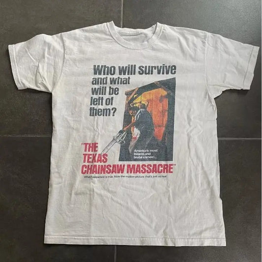 Vintage y2k The Texas Chainsaw Massacre T-Shirt 90s Horror Movie - Vintage y2k tshirt Streetwear Menswear Top