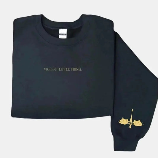 Violent Little Thing Sweatshirt, Fourth Wing Shirt, Fantasy Reader Sweater, Basgiath War Collage Shirt, Dark Academia...