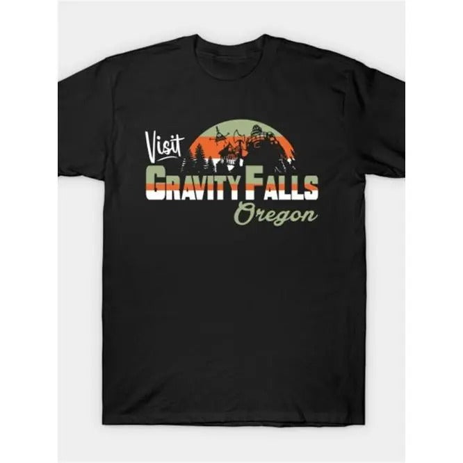 Visit Gravity Falls T Shirt Men'S Novelty Short Sleeve T-Shirt Made in USA