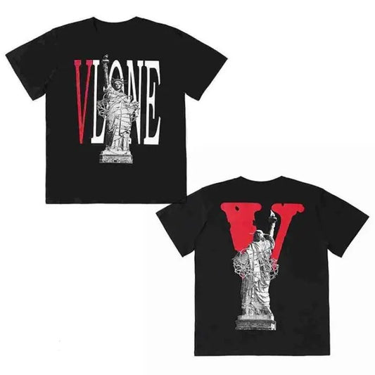 Vlone Statue Of Liberty Tee, V-Lone T-Shirt, Big V Letter V.Lone Shirt, Fashion Casual Couple Hip Hop Short Sleeve, Best Gifts Big V Tee, V.lone Unisex Tee Shirt, Y2K Shirt, Couple T-shirt, V-Lone Shirt
