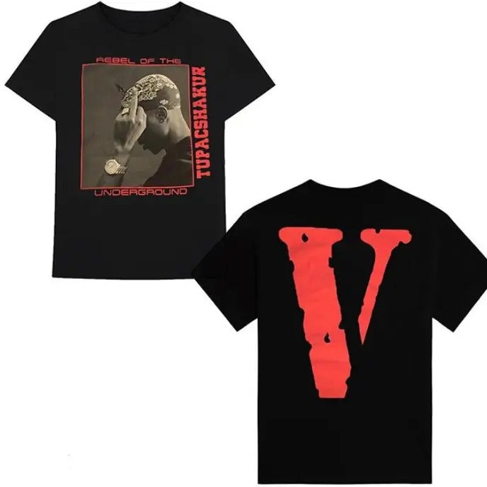 Vlone x Tupac Rebel Of The Underground Tee, Vintage Big V T-Shirt, V.lone Unisex Tee Shirt