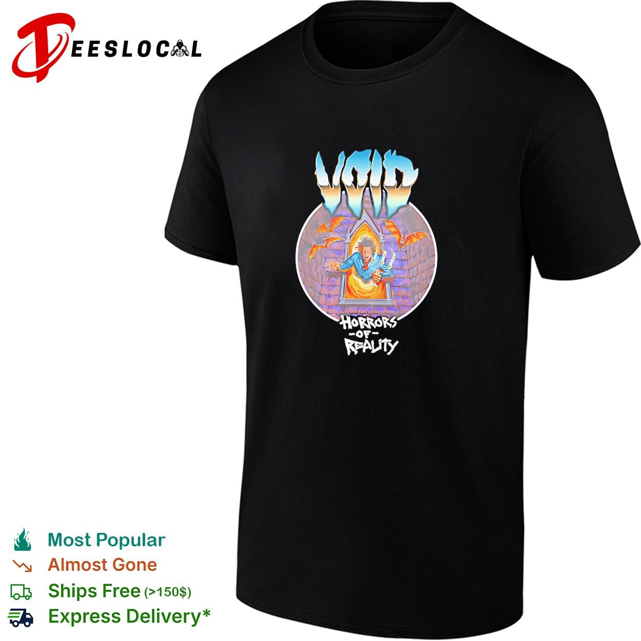 Void Horrors of Reality man in doorway bats vintage shirt
