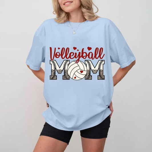 Volleyball MOM Cotton Tee, Soft Cotton Unisex Crewneck