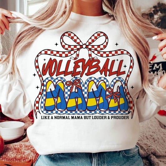 Volleyball Sweatshirt Retro Volleyball Mama Checkered Volleyball Mom Sports Volleyball Season
