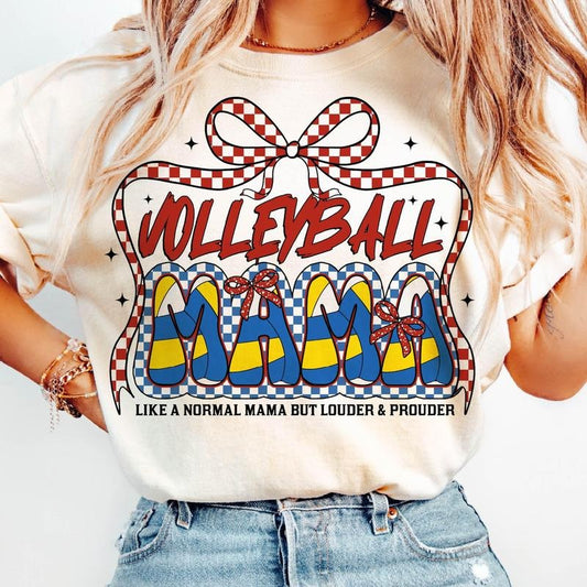 Volleyball T-Shirt, Retro Volleyball Mama T-Shirt, Checkered Volleyball Mama Shirt, Sports Volleyball Season, Mother's Day Gifts