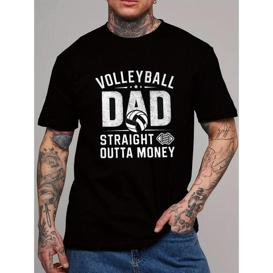 Volleyball T-shirt Printed Men's Outdoor Casual Short Sleeve T-Shirt Soft And Lightweight 220g made in usa