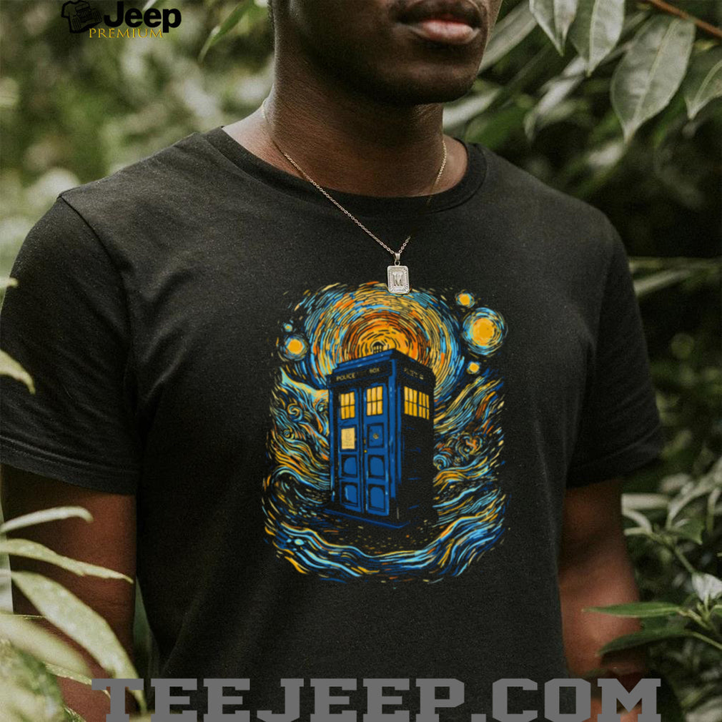 Doctor Who TARDIS Starry Night Van Gogh Mashup Sci Fi T Shirt