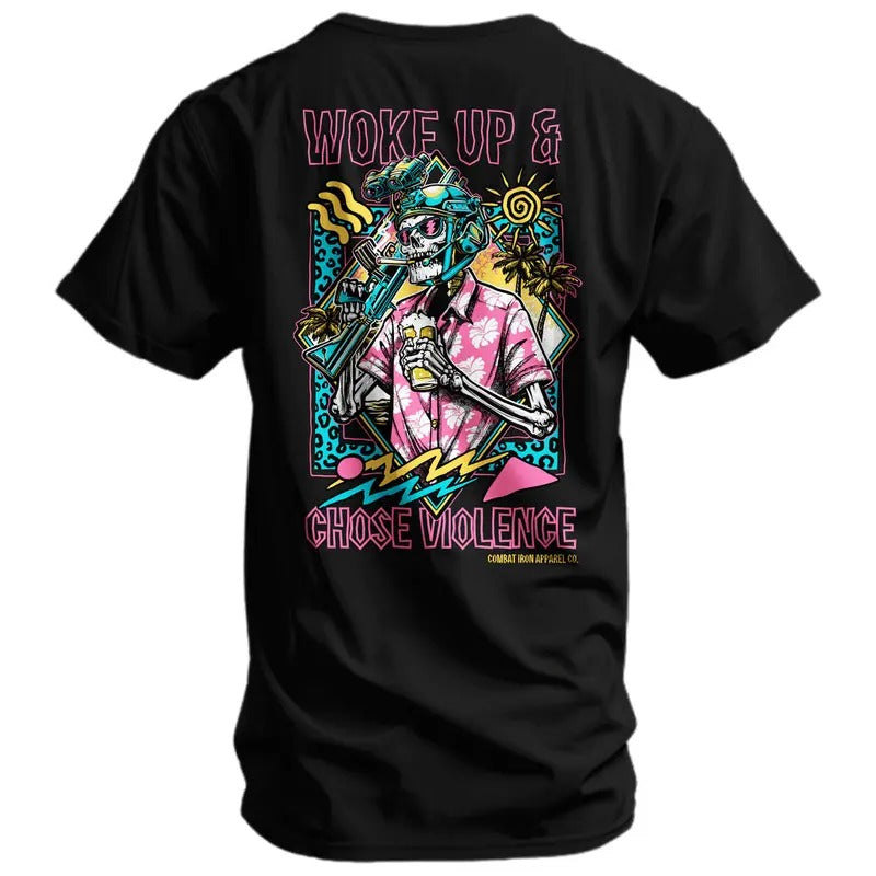 WOKE UP & CHOSE VIOLENCE Menswear 's T-Shirt Hoodie, Sweatshirt | WearSparks.com