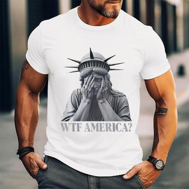 WTF America Anti-Trump Political and Democracy T-Shirt | Unisex Cotton Tee, Short Sleeve, Size S-3XL