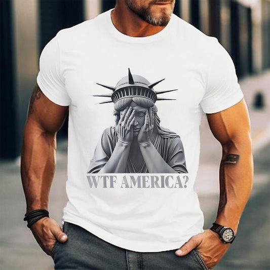 WTF America Anti-Trump Political and Democracy T-Shirt | Unisex Cotton Tee, Short Sleeve, Size S-3XL