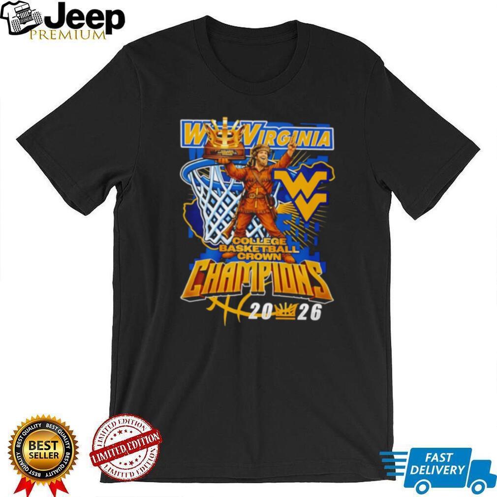 WVU Mountaineers 2026 College Basketball Crown Champions Trophy T Shirt