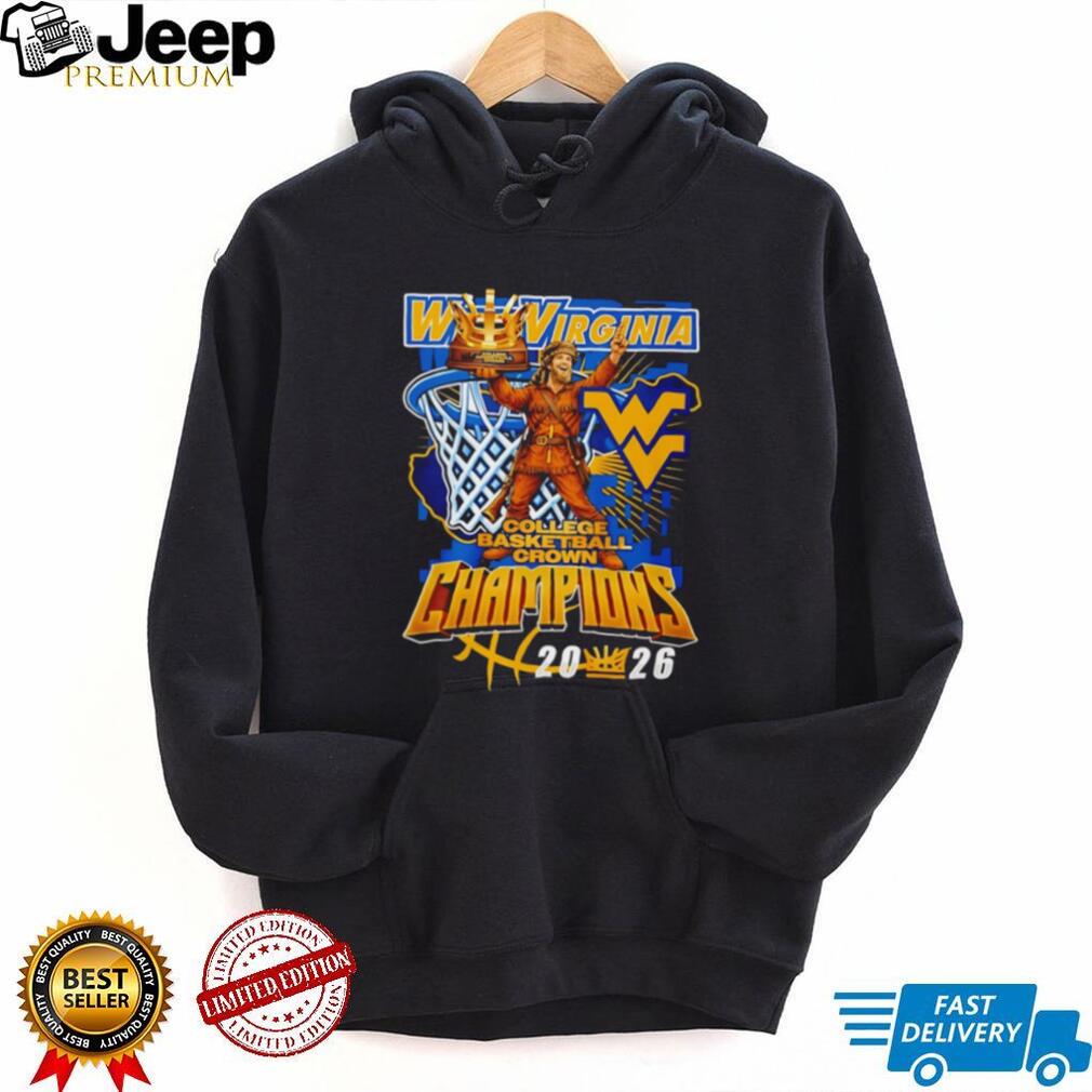 WVU Mountaineers 2026 College Basketball Crown Champions Trophy T Shirt