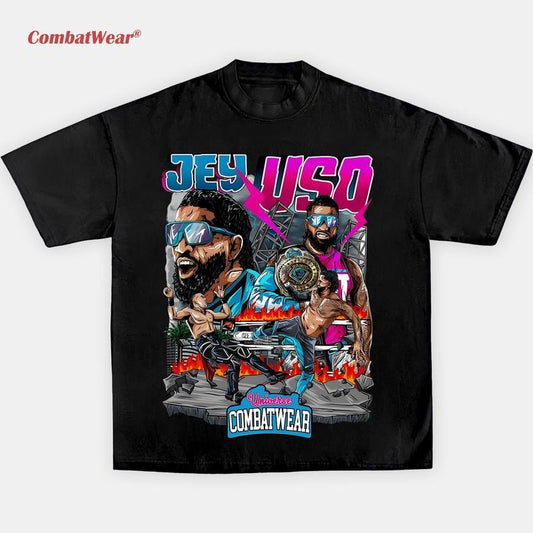 WWE JEY USO FLAMES COMIC TEE, Wrestling Tee, Wrestling Graphic Tee, 2025 Wrestler Shirt, Sports Shirt, Vintage Wresting Shirt, Wrestling Fan Gift