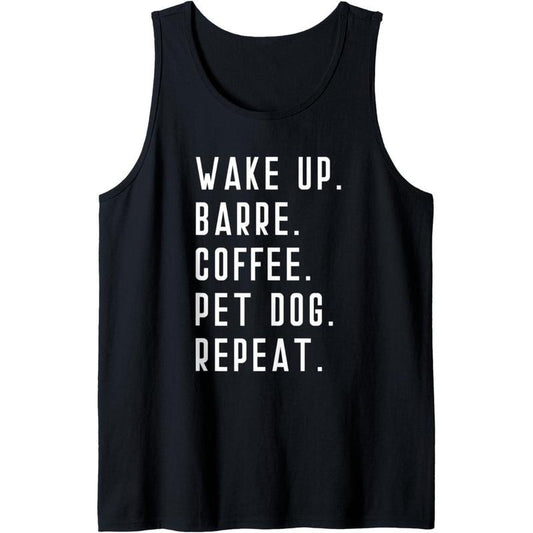 Wake Up Coffee Dog Barre Ballet Yoga Mens Womens Fitness Gym Tank Top MADE IN USA