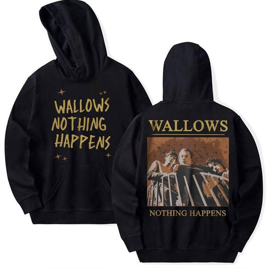 Walloow Band 2 Sided Hoodie, Indie Band Top, Concert Tour Outfit, Unisex Sweater Pullover Tee