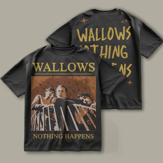 Wallows Nothing Happens Two Sided T Shirt, Wallows 2024 Merch T Shirt, Wallows Band Fan Shirt, Wallows Tour Concert Shirt, Pop Rock Band Tee, Unisex T-Shirt, Gifts For Men Women, Short Sleeve Tee Shirt