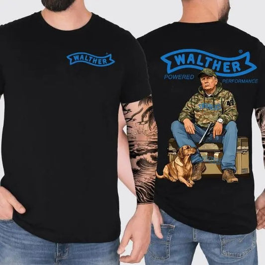 Walther Trump Hunting 2 Sided TShirt, Gun Lover, Tactical Gear, Unisex Short Sleeve Casual Cotton, Casual Top Menswear, Gift for Men Women