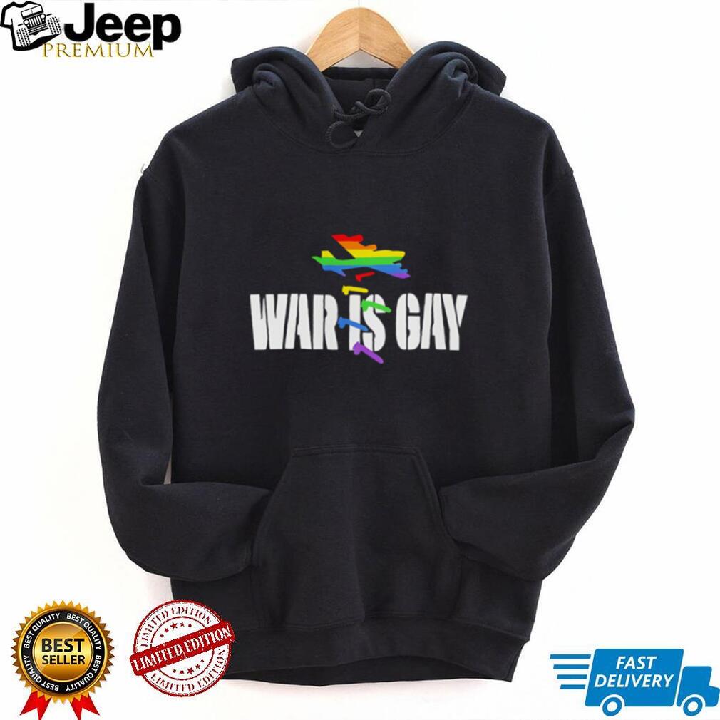 War is gay rainbow plane graphic shirt