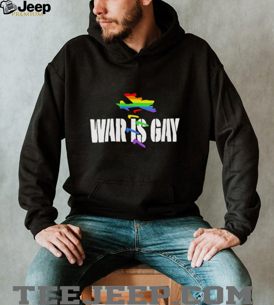 War is gay rainbow plane graphic shirt