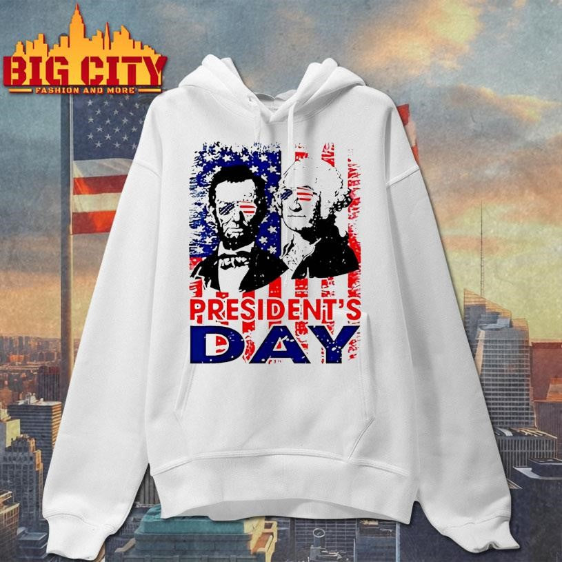 Washington And Lincoln Usa Flag Presidents Day Retro Tribute Shirt