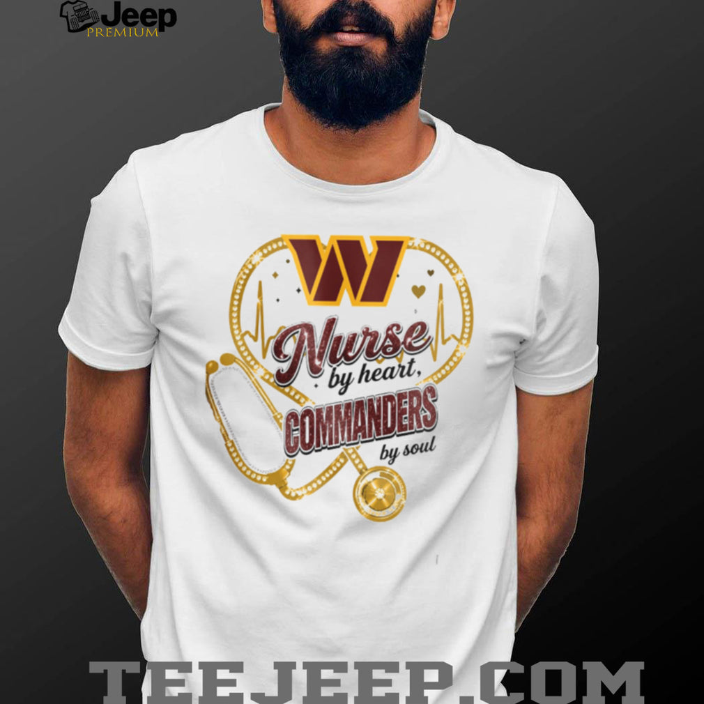 Washington Commanders Nurse By Heart Soul Medical Bow Graphic T Shirt