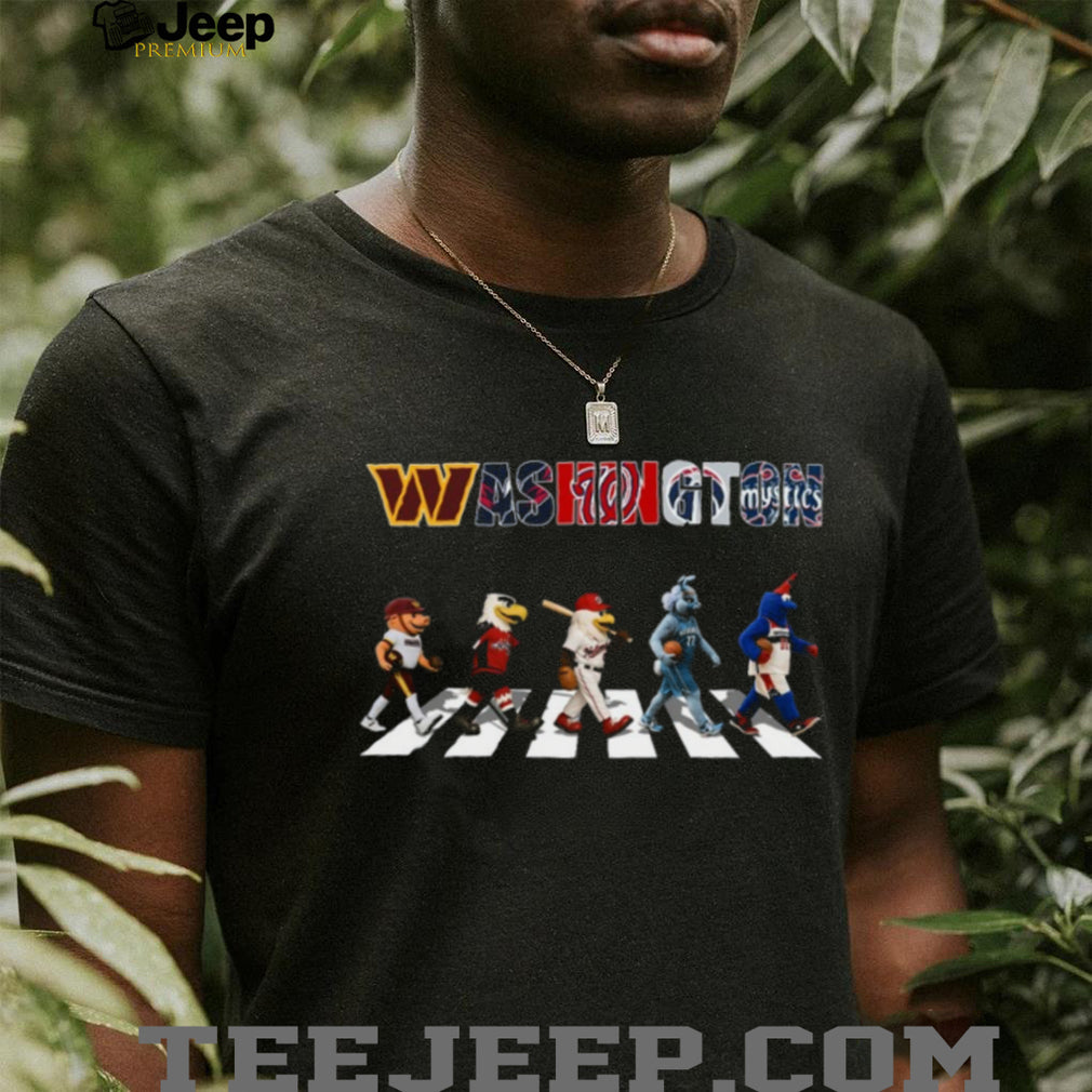Washington DC Sports Mascots Abbey Road Walk Parody Coffee T Shirt