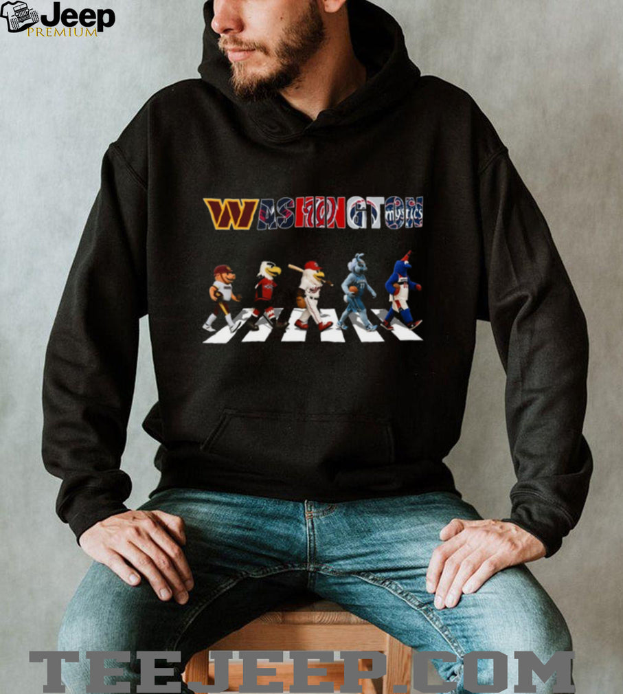 Washington DC Sports Mascots Abbey Road Walk Parody Coffee T Shirt