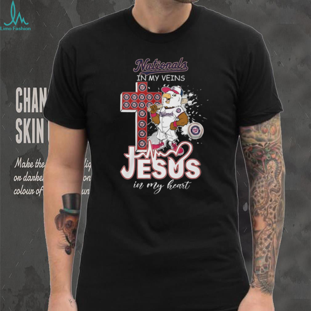 Washington Nationals In My Veins Jesus In My Heart Baseball T Shirt