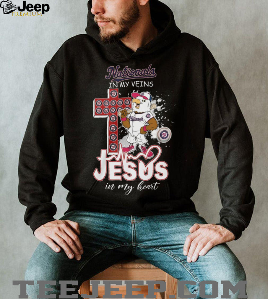 Washington Nationals In My Veins Jesus In My Heart Baseball T Shirt