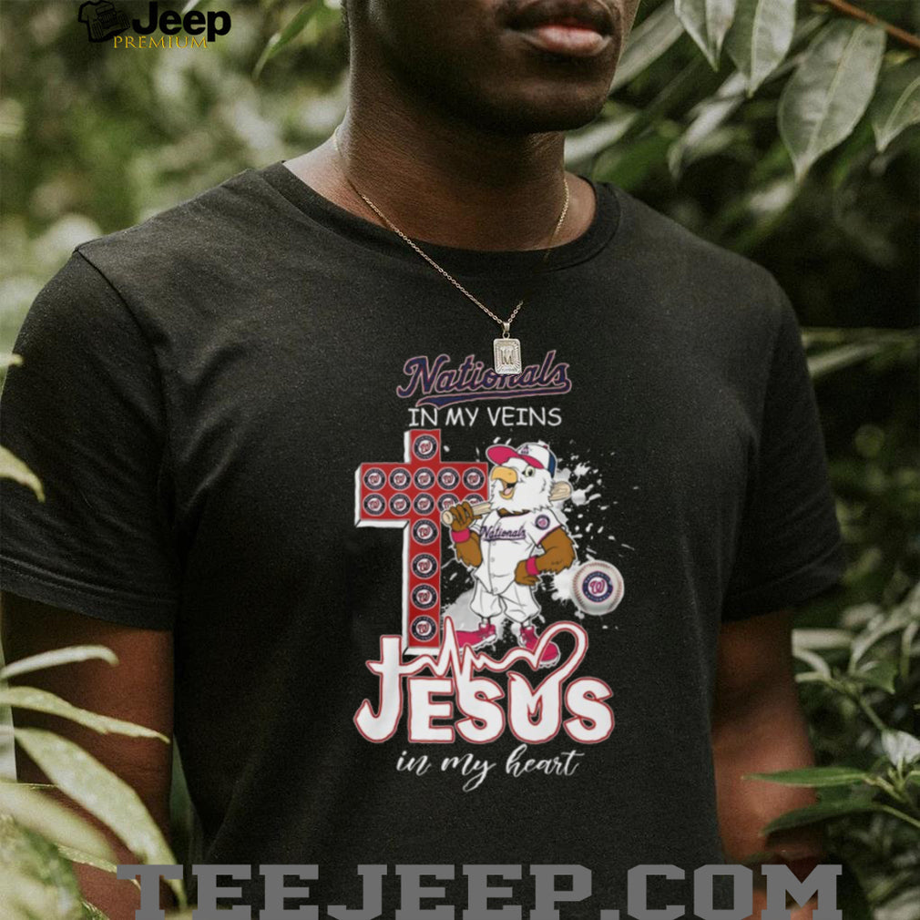 Washington Nationals In My Veins Jesus In My Heart Baseball T Shirt