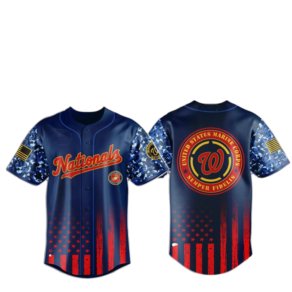 Washington Nationals Marine Corps Military Appreciation Baseball Jersey 2025 - Grishko.com