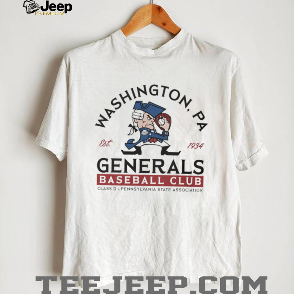 Washington PA Generals Baseball Club Est 1934 Vintage Logo T Shirt