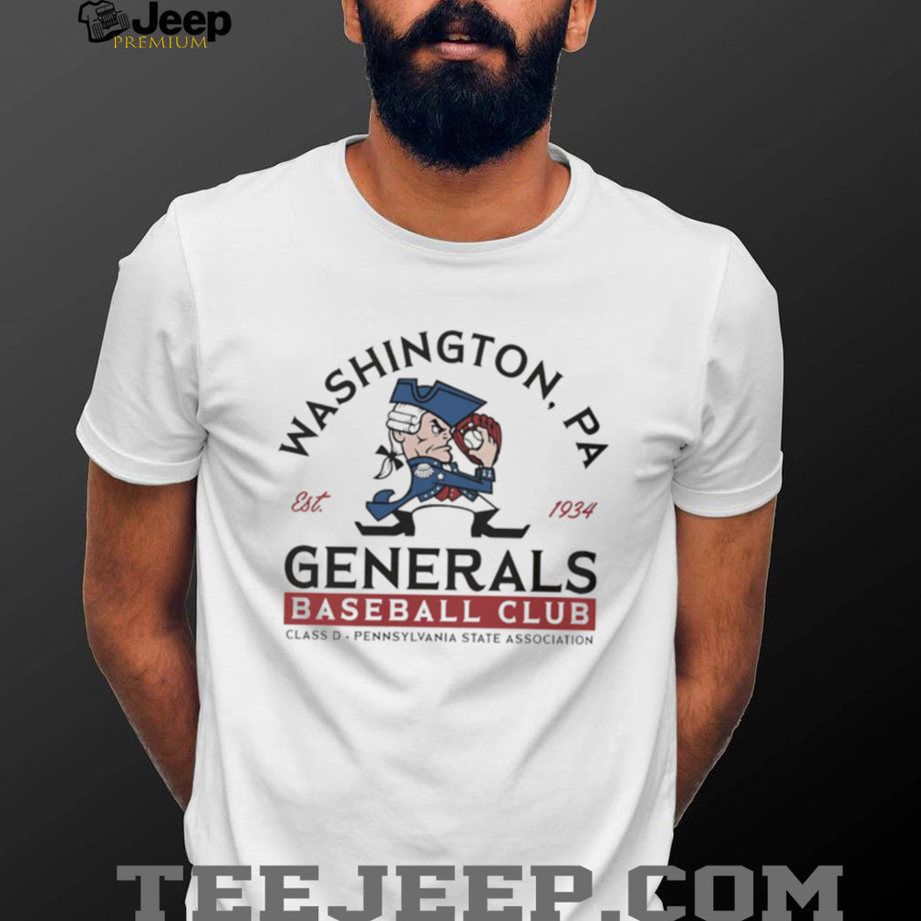 Washington PA Generals Baseball Club Est 1934 Vintage Logo T Shirt