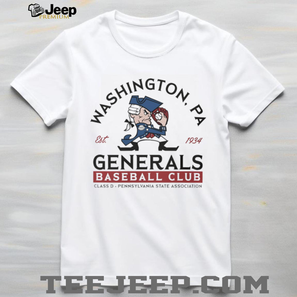 Washington PA Generals Baseball Club Est 1934 Vintage Logo T Shirt