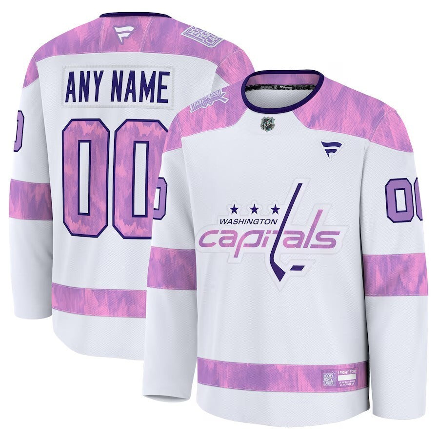 Washington Capitals Fanatics 2024 Hockey Fights Cancer Custom Practice Jersey - White