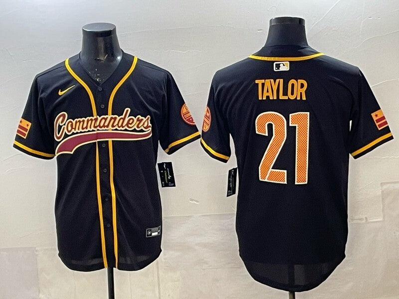 Washington Commanders #21 Sean Taylor Redskins Black Collaboration