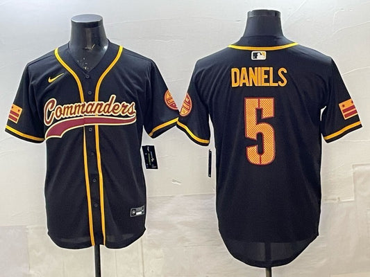 Washington Commanders #5 Jayden Daniels Redskins Black Collaboration