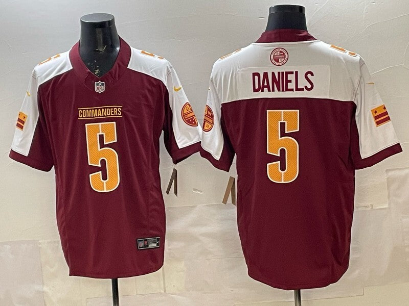 Washington Commanders #5 Jayden Daniels Redskins V3 Style 1
