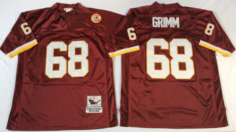Washington Redskins #68 Russ Grimm Red Throwback Style 1