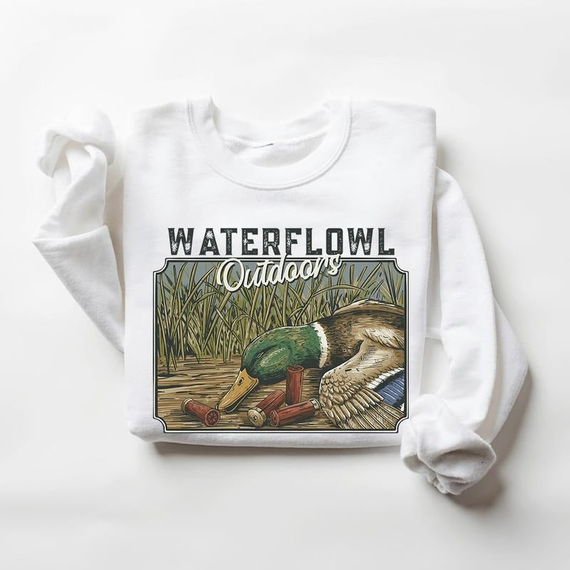 Water flowl Outdoors Mallard Duck Hunting Season Sweatshirt Hoodie, T-shirt Unisex Nature Animal Lover Deer Duck Dog Cotton Pullover