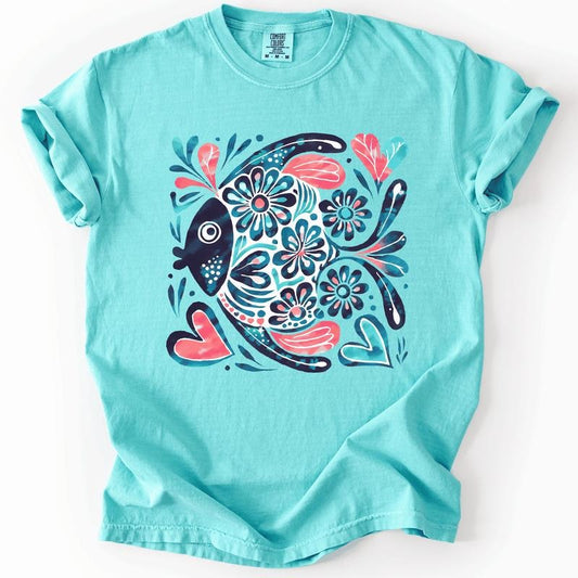 Watercolor Fish, Gorgeous, Summer, Beach, Sunshine, Comfort Colors T-Shirt, Women's Comfort Colors Tee
