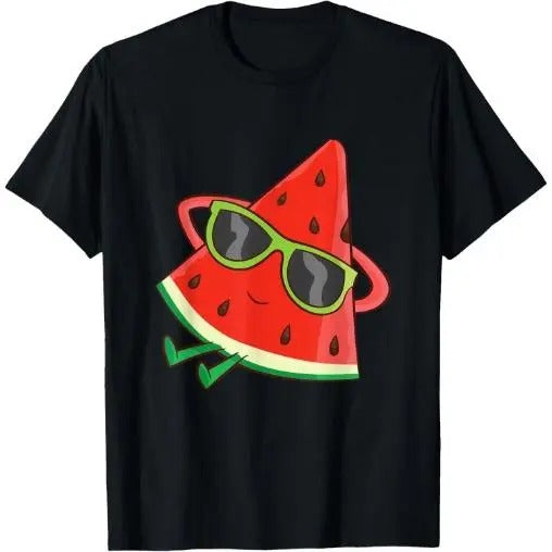 Watermelon Summer Melon With Sunglasses Funny Watermelon T-Shirt Made in USA Hoodie, Sweatshirt | WearSparks.com