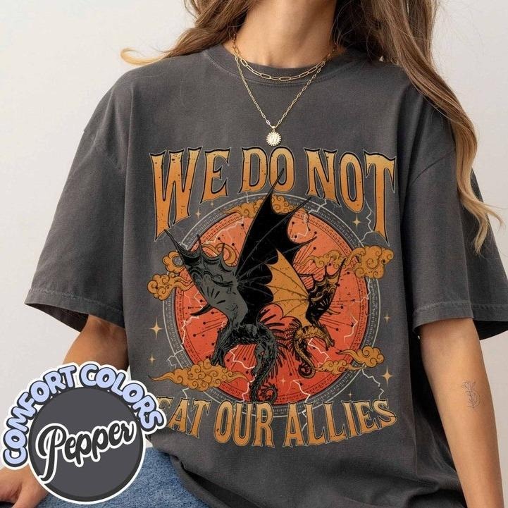 We Do Not Eat Our Allies Comfort Colors Shirt, Fourth Wing Tee, Die or Fly Tee, Basgiath War College Tee, Book Lover Tee,...