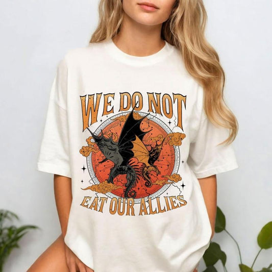 We Do Not Eat Our Allies T-Shirt, Fourth Wing Dragons Sweatshirt, Basgiath War College Tee Shirt, Dragon Rider Tee, Fantasy Books Shirt, Reader Gift