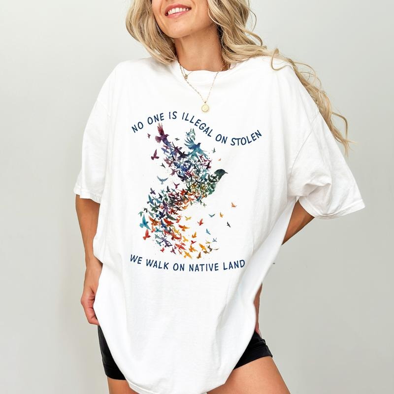 We Walk On Native Land Comfort Colors Shirt, Social Justice Women Tee, Activist T-shirt, Native American Clothing Hoodie,...