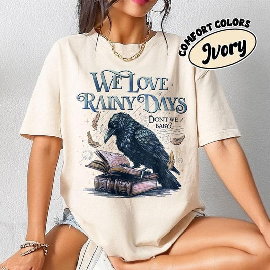 We love Rainy Days Comfort Colors Shirt, Romance Books T Shirt, Smut Reader Book, Reading Girl Shirt, Gift For Book Lover